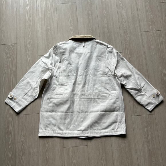 J Crew Barn Jacket In Canvas Womens XL White Tiny Flaw - Picture 13 of 16